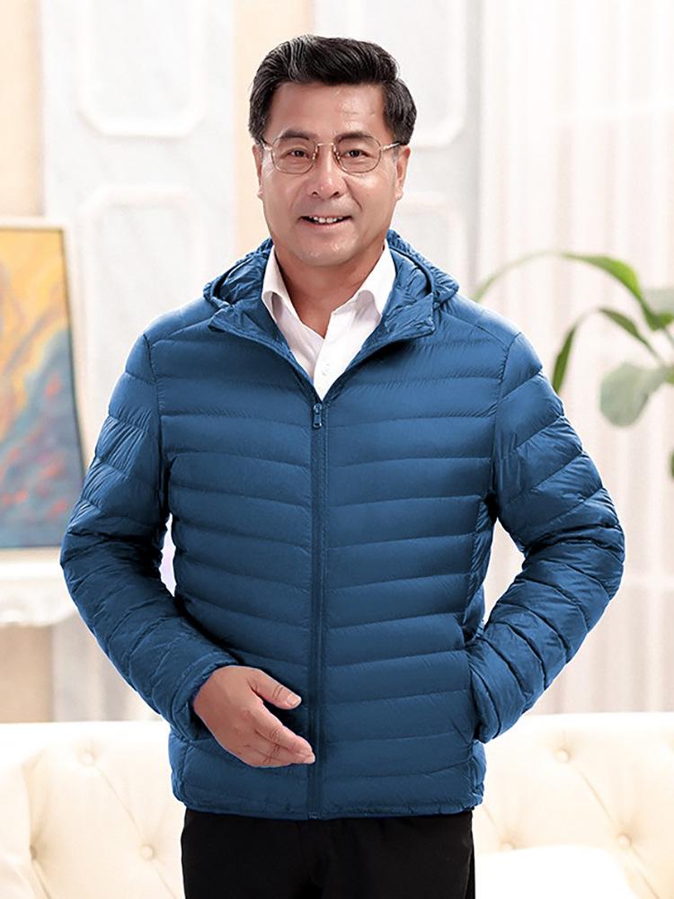 Men's Lightweight Down Jacket - Midlife & Senior, Plus Size, Short, Autumn/Winter Coat