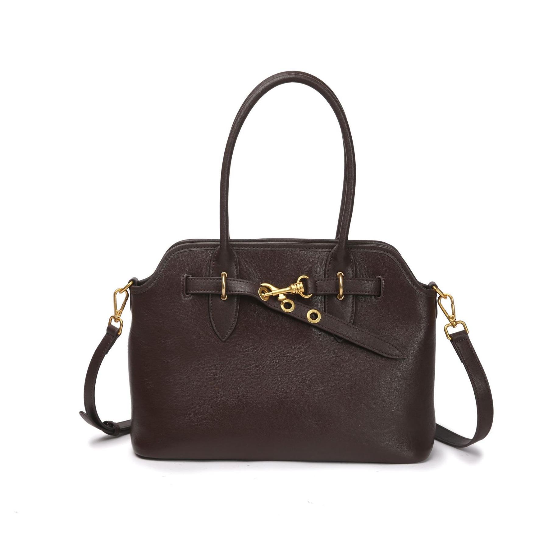 

Жіноча сумка через плече з коров ячої шкіри, проста та модна шкіряна сумка, дівоча сумка-раковина великої місткості, м яка шкіра кавовий