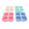 4 Colors Snack Container Box Stackable Reusable Dustproof 4 Divided Compartment Snack Container