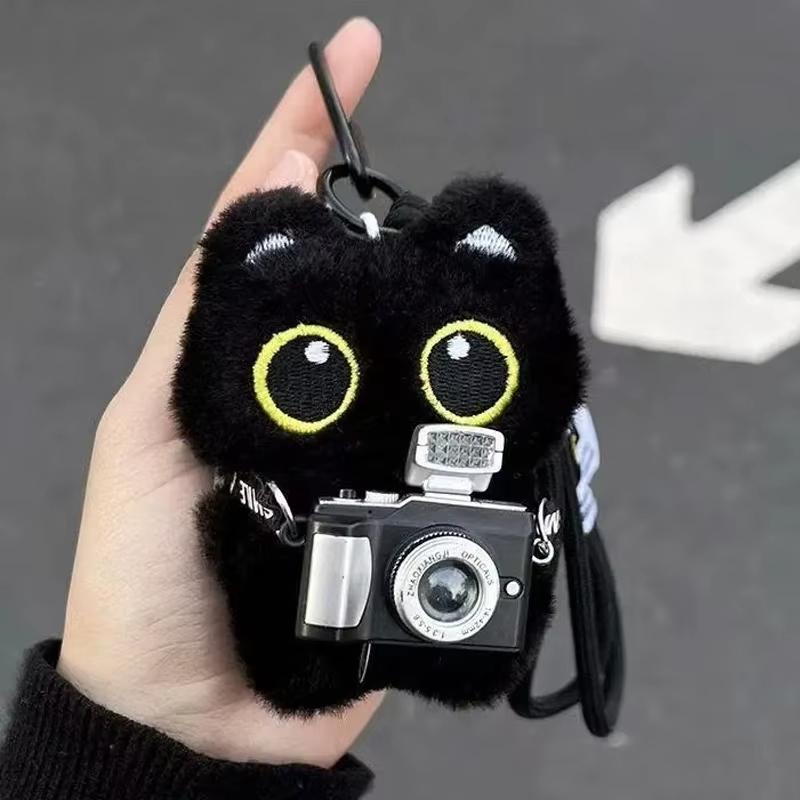 Cute Black Cat Luggage Pendants New Style Punk Black Cat Doll Pendants Fashionable Doll Keychain Charm Exquisite Versatile Gifts