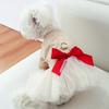 Spring Autume Pet Apparel Dog Dress Breathable White Wedding Dress Princess Dress with Pulling Cord Button For Small Medium Dogs
