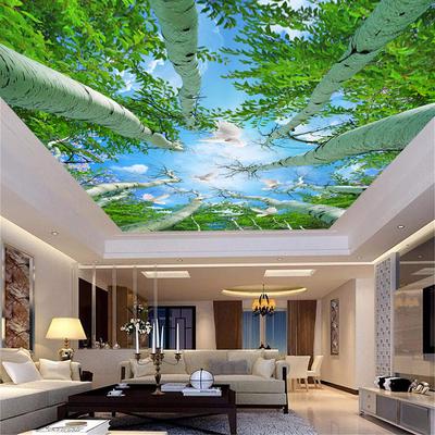 Deckenwandbild, Taubenwandbild, großer Baum, Wald, Poster, Wandpapier für Wohnzimmer, Kinderzimmer, Schlafzimmer, Tapete