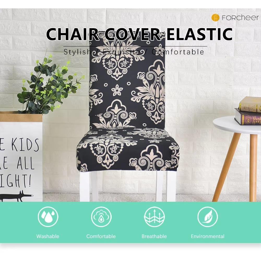 4 Stück bedruckte Stuhlhusse, abnehmbar, waschbar, für Hochzeitsfeier, Esszimmer, Heimdekoration