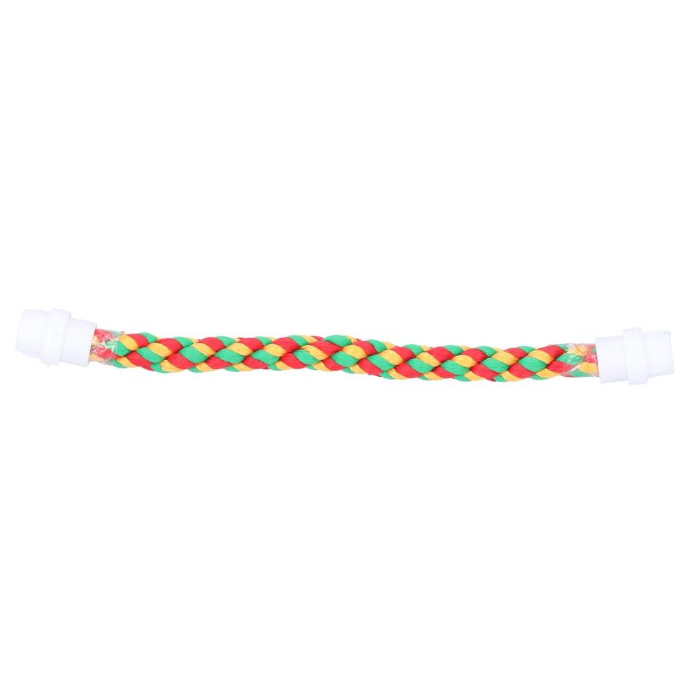 Colorful Design Cotton Rope Perch Adjustable Length U Shape Stand Bird Climbing Toy  For Parrots