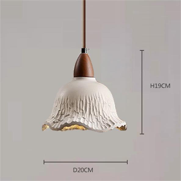 Japanese Wabi-Sabi Yellow Travertine Pendant Light, Retro Mid-Century Style for Bedroom, Homestay, or Restaurant.