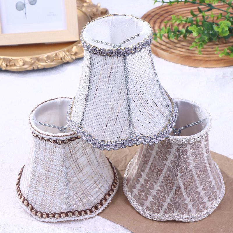 1Pcs Wall Lamp Cover Enclosure Accessories Europe Retro Lampshade Jacquard Fabric Chandelier Handmade Cloth Lampshade