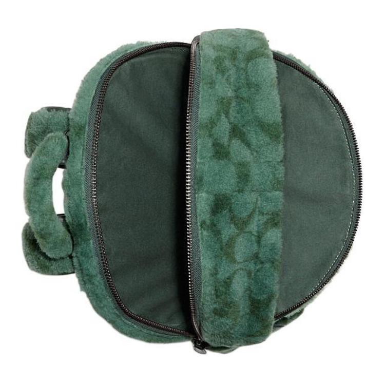 Coach Charter 30 Klassischer Monogramm-Print Reißverschluss Wolle-Leder-Mischgewebe Rucksack Großer Herrenrucksack Grün CC079-PST