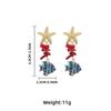2025 Colorful Ceramic Fish Drop Glaze Earrings for Women Starfish Stone Beaded Earrings  Beach Style Summer Jewelry Accessory