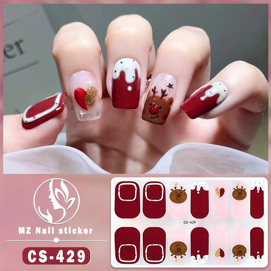 [New Arrival] CS Series 14-Finger Christmas Style Nail Stickers, Cute Fun Multi-Color Optional Whitening Temperament