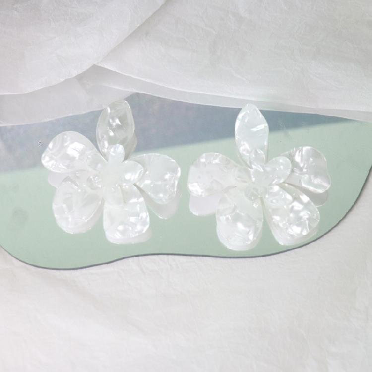 Acrylic Big Flower Earrings Floral Stud Earrings Statement Beach Jewelry