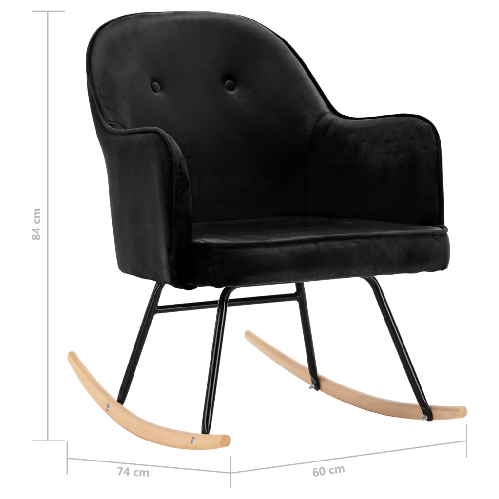 Rocking Chair Black Velvet