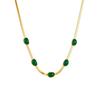Elegant Colorfast Titanium Steel Jewelry Set: Five Emerald Flat Snake Chain with Earrings, Bracelet, and Necklace
