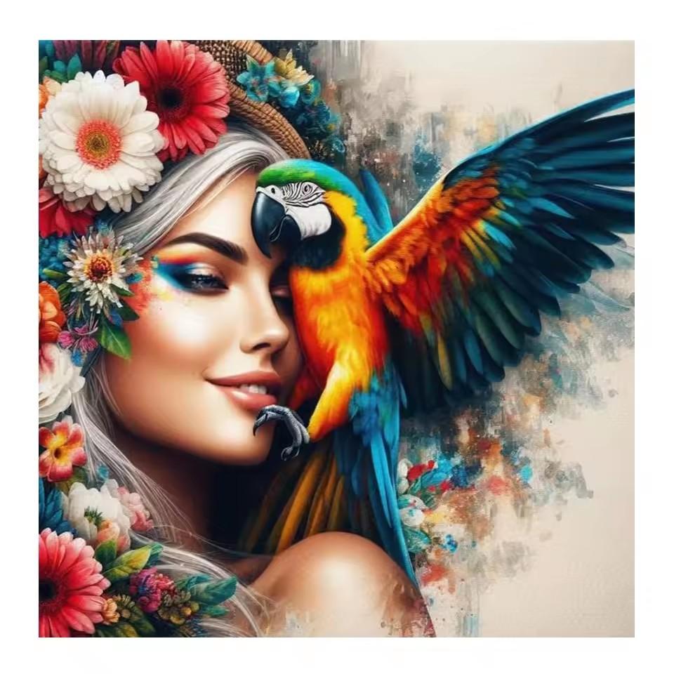 Diamond painting Art 5D DIY Colorful Peony Flowers Beauty Girl Diamond Mosaic Bird Tree 5D Rhinestone Cross Stitch Home Decor