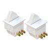 Fridge Door Lamp Switches Part White Housing 250VAC 0.25A 2 Pack for Kitchen Refrigerator Service and Daily Repair