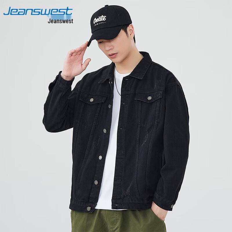 JEANSWEST Men's 2025 Autumn Loose Fit Denim Jacket