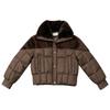 Womens Short Puffer Coat With Faux Fur Collar Loose Warm Winter Jacket In Khaki Black Beige Coffee