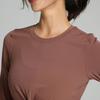 Nude Feel Casual Lace-up Waist-Controlled Skinny Exercise Top Round Neck T-Shirt Professional Running Fitness Clothes Long Sleeve Yoga Wear