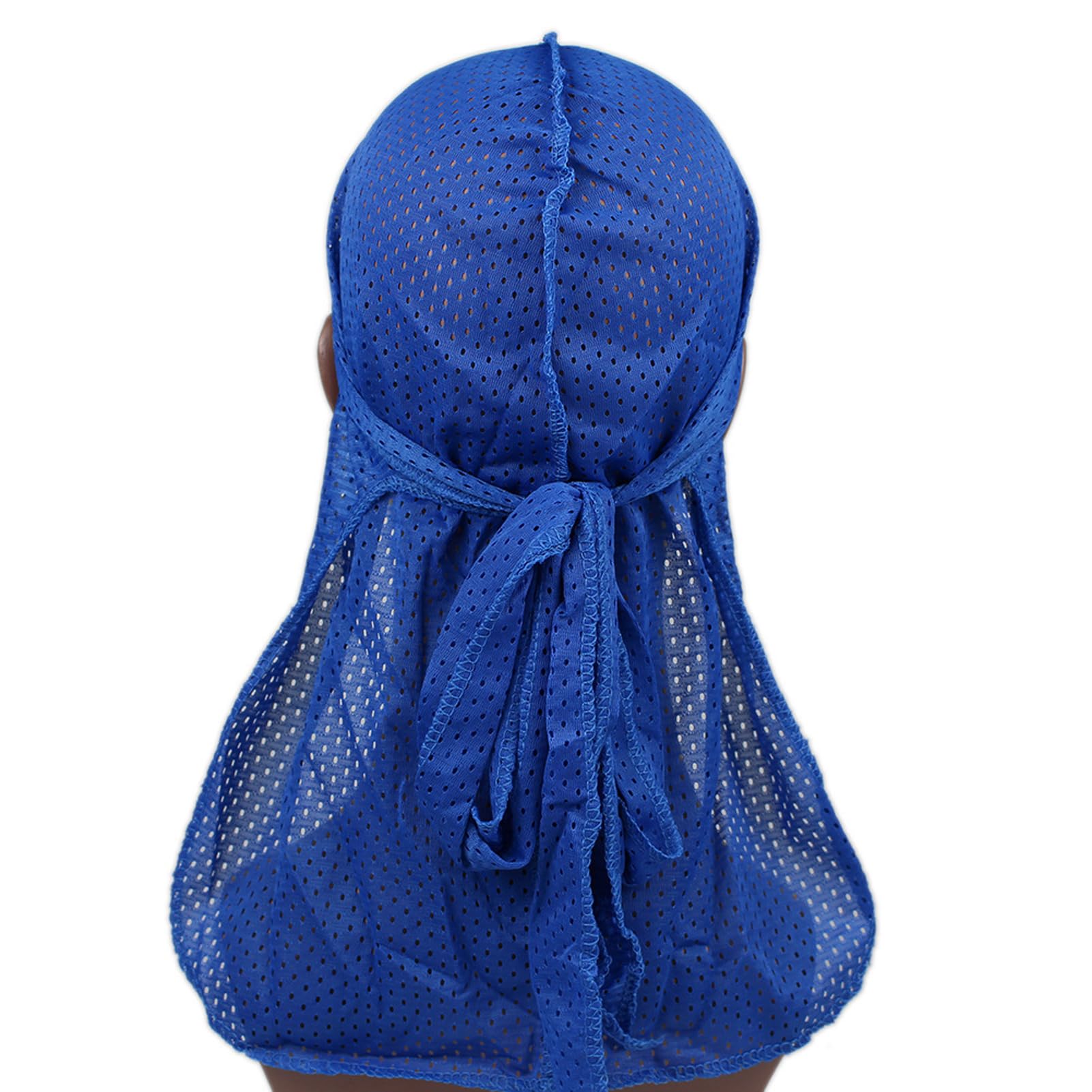 

Trifong Durag Blue Mesh Fabric Quick-Drying Breathable Summer Bandana Hip Hop Dance Wave Cap Doo Rag Hiphop Costume Dance Costume Rapper Breakdance синий