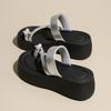 Fashion CRLAYDK Slides Sandals for Women Platform Strap Beach Flip Flops Fashion Soft Leather Walking Slippers Summer Casual Slides