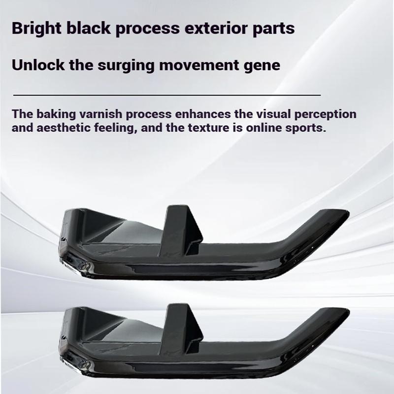 1 Pair Bright Black Car Rear Bumper Protector Spoiler Lip Splitter Trim For BMW 5 Series I5 G60 2024  Body Guard Kit Accessories