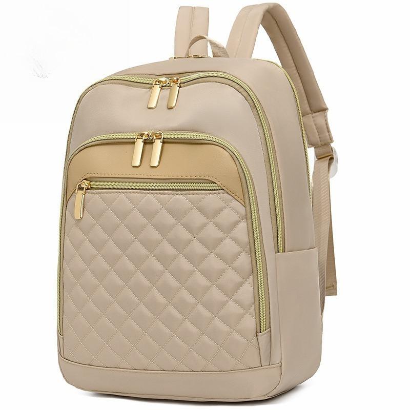 Ladies Laptop Backpack Business Large Capacity Backpack College Student Leisure Travel Bag бежевый