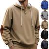 Men S Loose Fit Hooded Pullover Sweatshirt Solid Color Embroidered Thick Autumn Winter