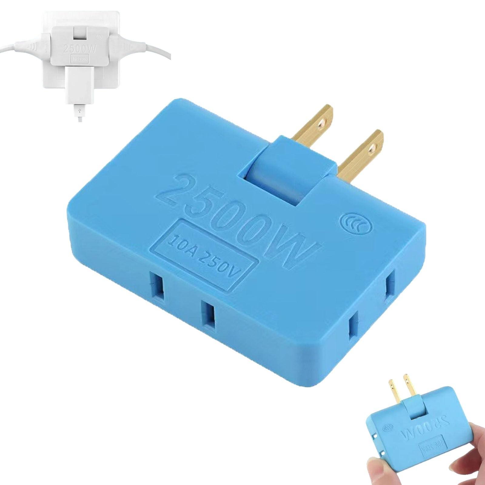 

Обертова розетка Ультратонкий перетворювач з одного на три Двоконтактний штекер на три контакти Подовжувач телевізійної шафи Подовжувач живлення One Size синій