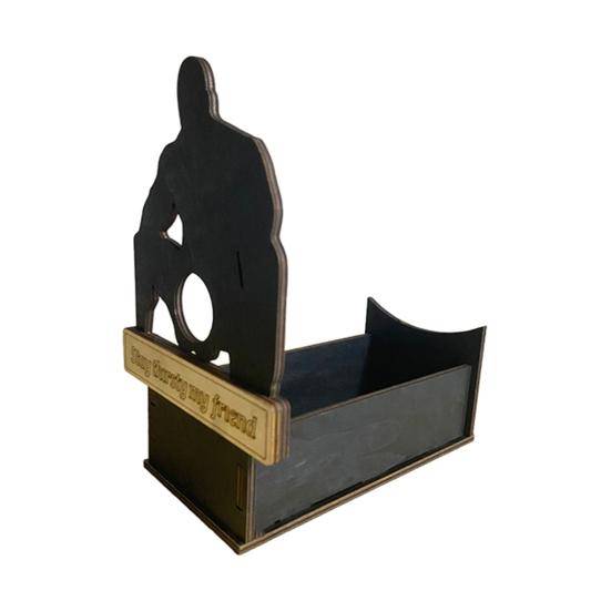 Sittande Man Vinställ Träman Silhuett Ölflaskhållare Organiseringshylla Hem Kök Bar Matbord Skrivbordsdekoration