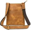 Vintage Fashion Men's Crossbody Bag Brown Leather Sling Bags Genuine Leather Men's Shoulder Bag For Phone Outdoor Small Bags Men