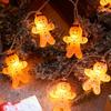 1PC 10/20LED Gingerbread Man String Lights Battery Operated Holiday Fairy Lights For Home Christmas Garden Patio Xmas Decoration