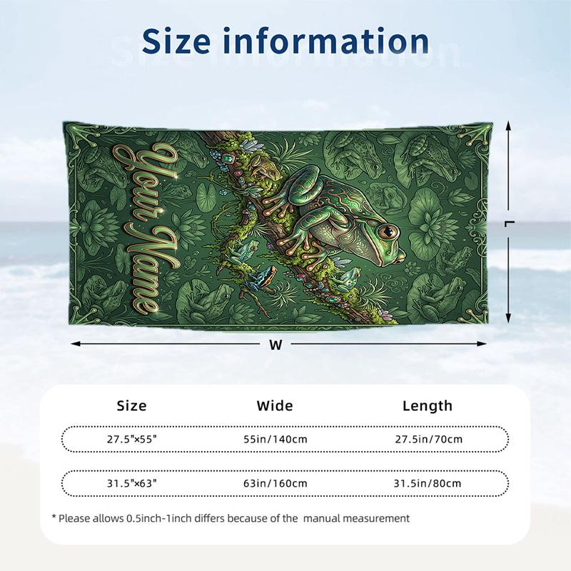 Forest Nature Theme Beach Towel Personalized Custom Name & Text Soft Quick Dry Beach Towel for Swimming Travel