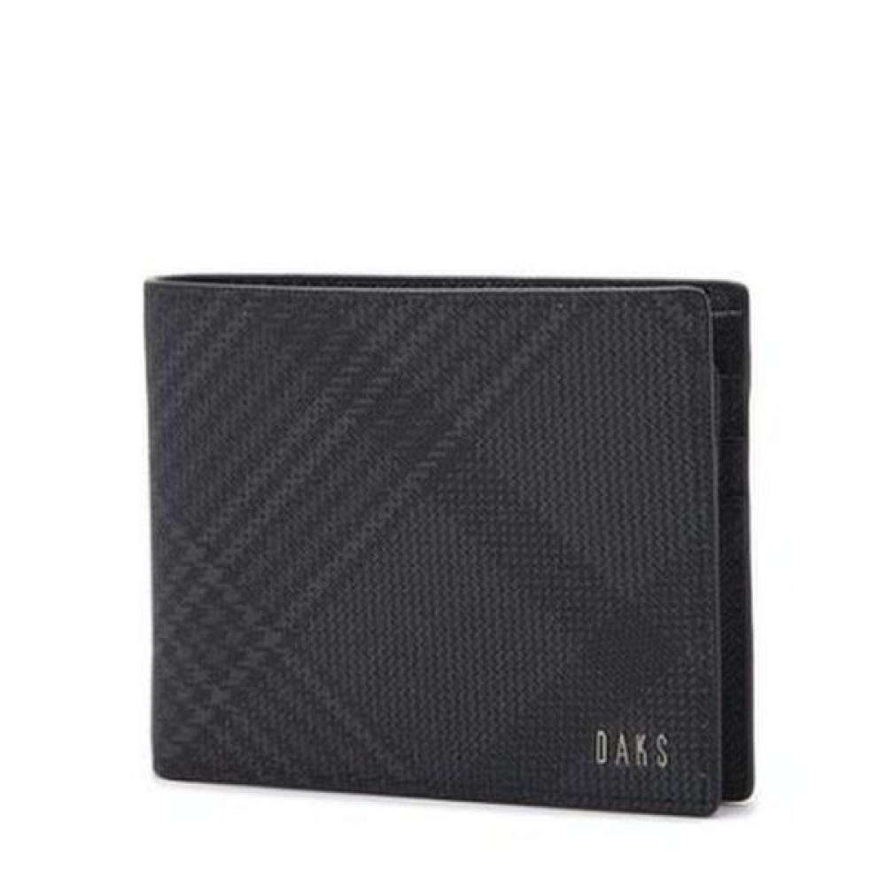 

Daks Black Check Leather Wallet Dbwa1e093bk Single option