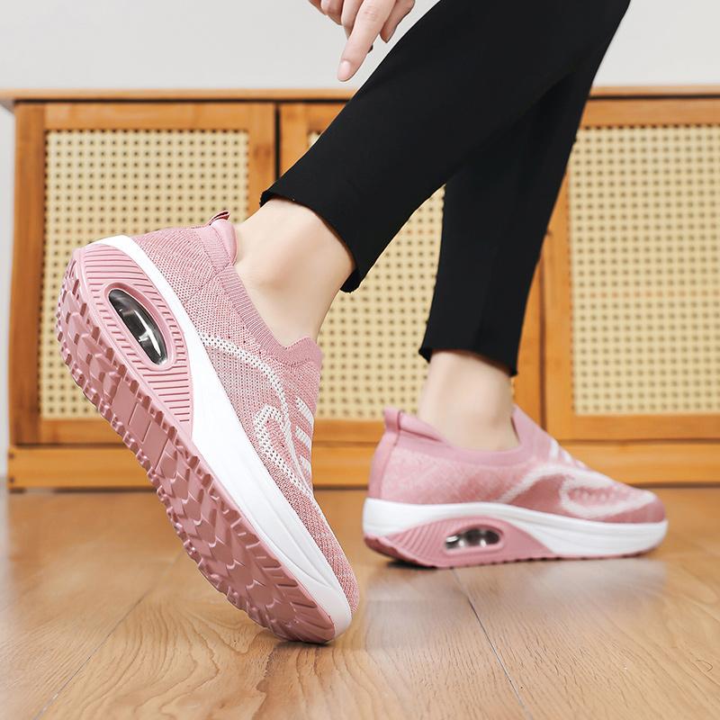 Women Slip on Walking Shoes Women Black Pink Blue Grey Sneakers Elevator Platform Socks Shoes Women's Orthopedic Casual Shoes Plus Size 42 43