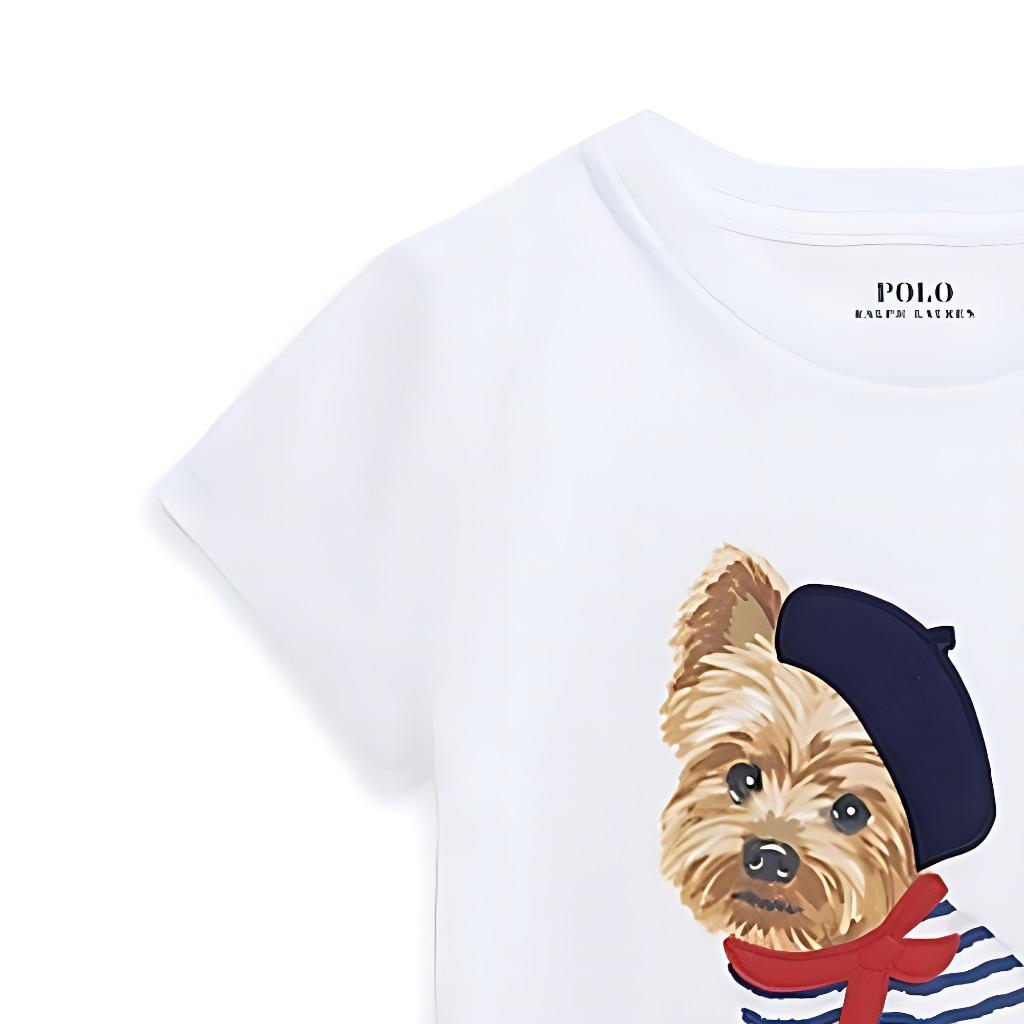 Polo Ralph Lauren Animal Print Graphic Crew Neck Short Sleeve T-Shirt Kids Tops White 313936025-001