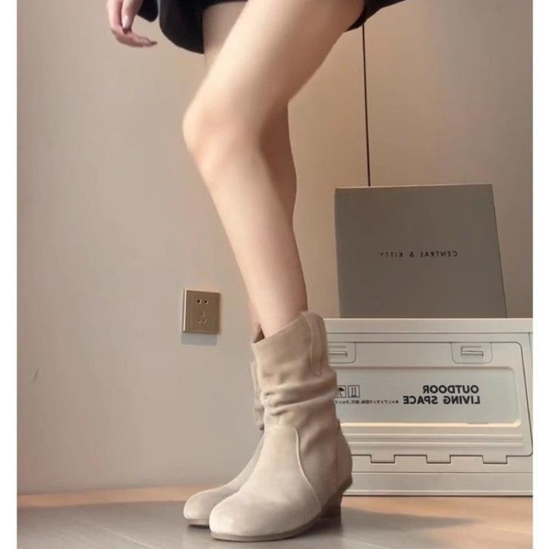 

Ретро ковбойские сапоги с круглым носком, новые осенние тонкие универсальные ботинки Мартина, нишевые ботинки, повседневные ботинки Мартина 40 верблюд