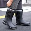 Fashion Fashion Men's Medium Tube Rain Boots Outdoor Anti-Slip Rubber Galoshes Shoes for Men Waterproof Fishing Shoe Botas Lluvia Hombre