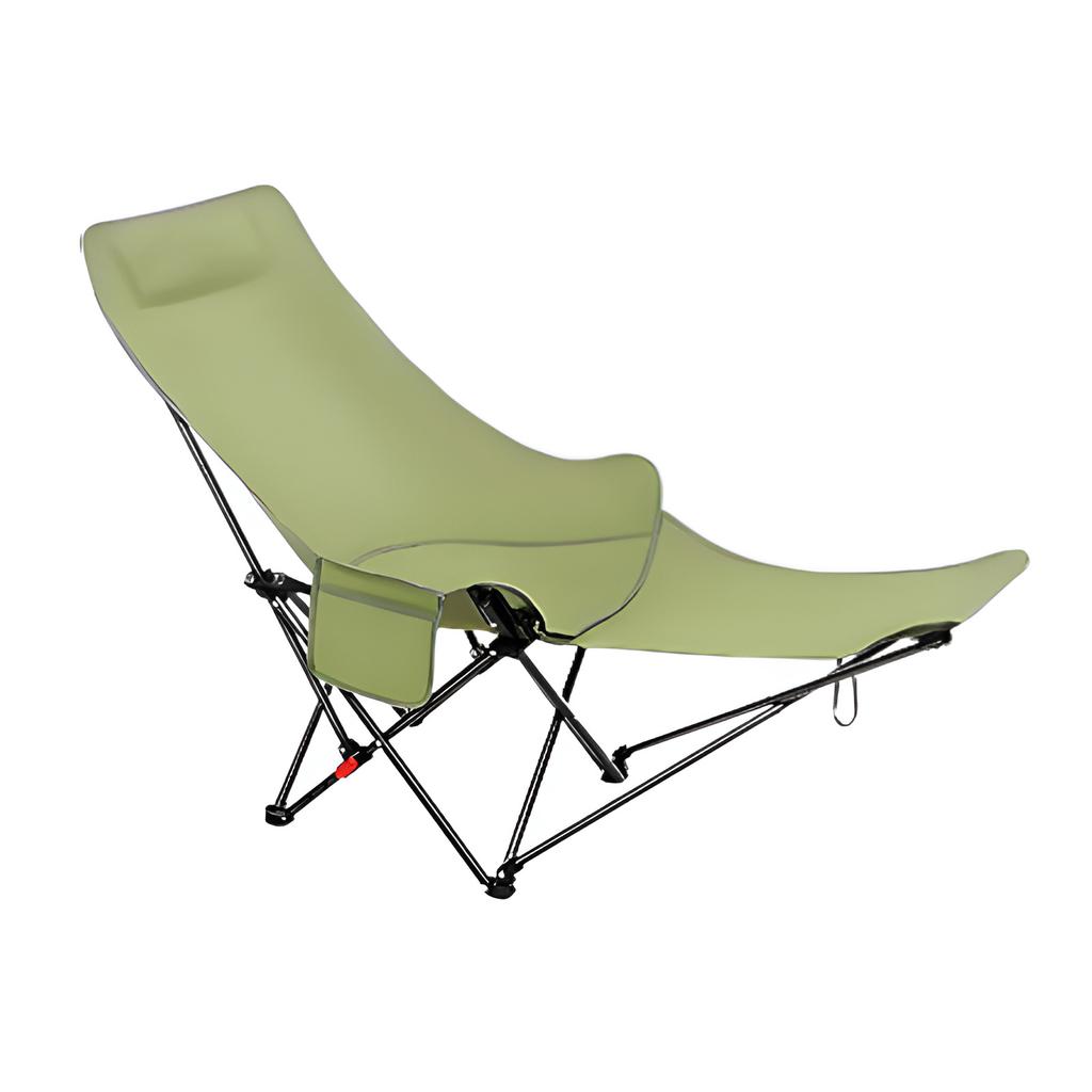 Portable Folding Camping Reclining Four-Speed Adjustable Outdoor Sit or Lie Moon Chair with Leg Rest Lunch Break Chair