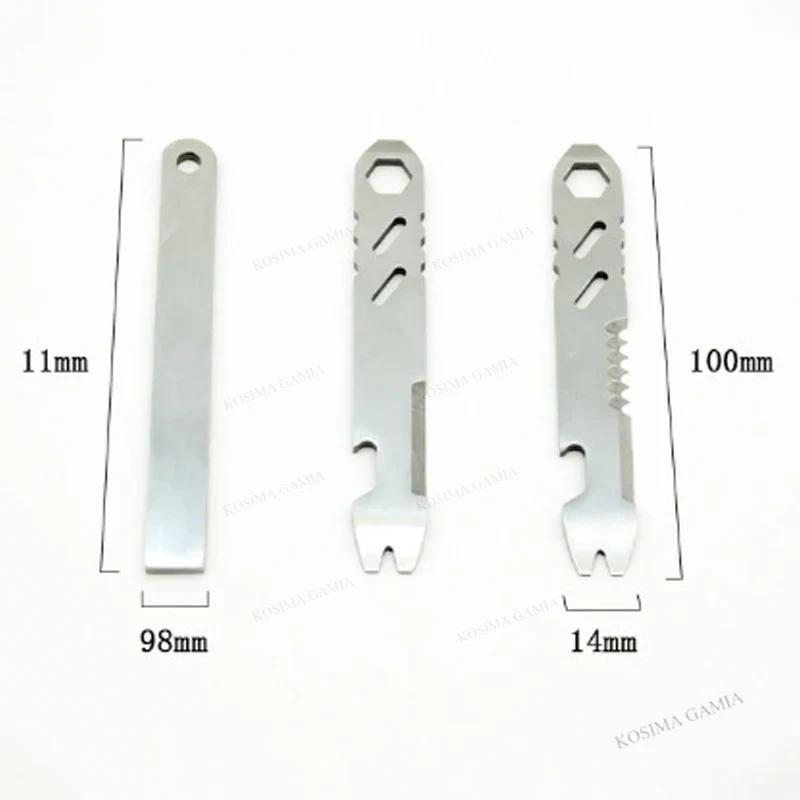 Mini Stainless Steel Multifunctional Pry Bar Mini EDC Hex Wrench&Bottle Opener Portable Outdoor Accessories Bicycle Repair Tool