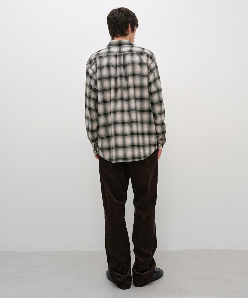 INSILENCE Peach Check Shirt Beige