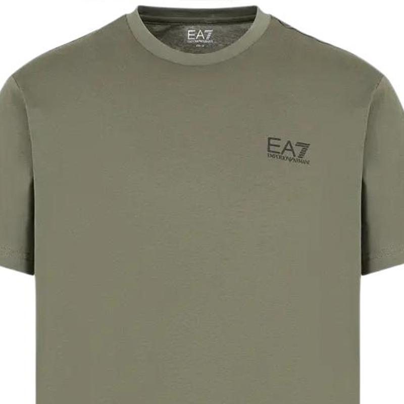 Emporio Armani Ea7 Solid Color Printed Round Neck Short Sleeve T-Shirt Men Tops Green 8NPT18-PJ02Z-1846