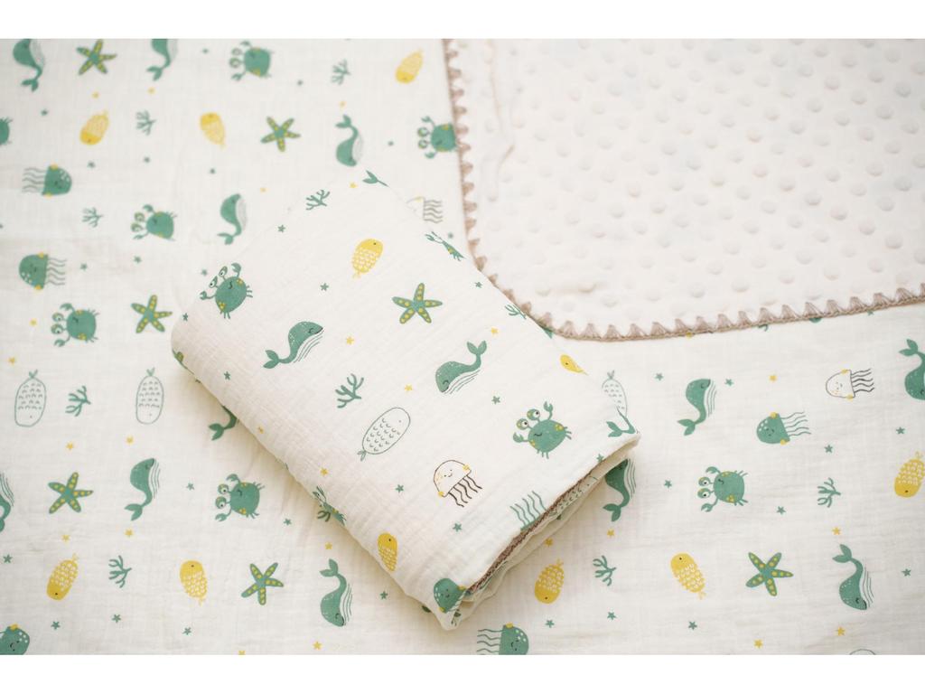 Bean Blanket: Pure Cotton Soft Gauze Baby Towel & Swaddle Quilt for Newborns and Children - Spring/Summer.