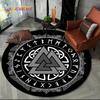 Viking Valknut Yggdrasil Tree of Life Round Area Rug,Carpet Rug for Living Room Bedroom Sofa Playroom Decor,Non-slip Floor Mat