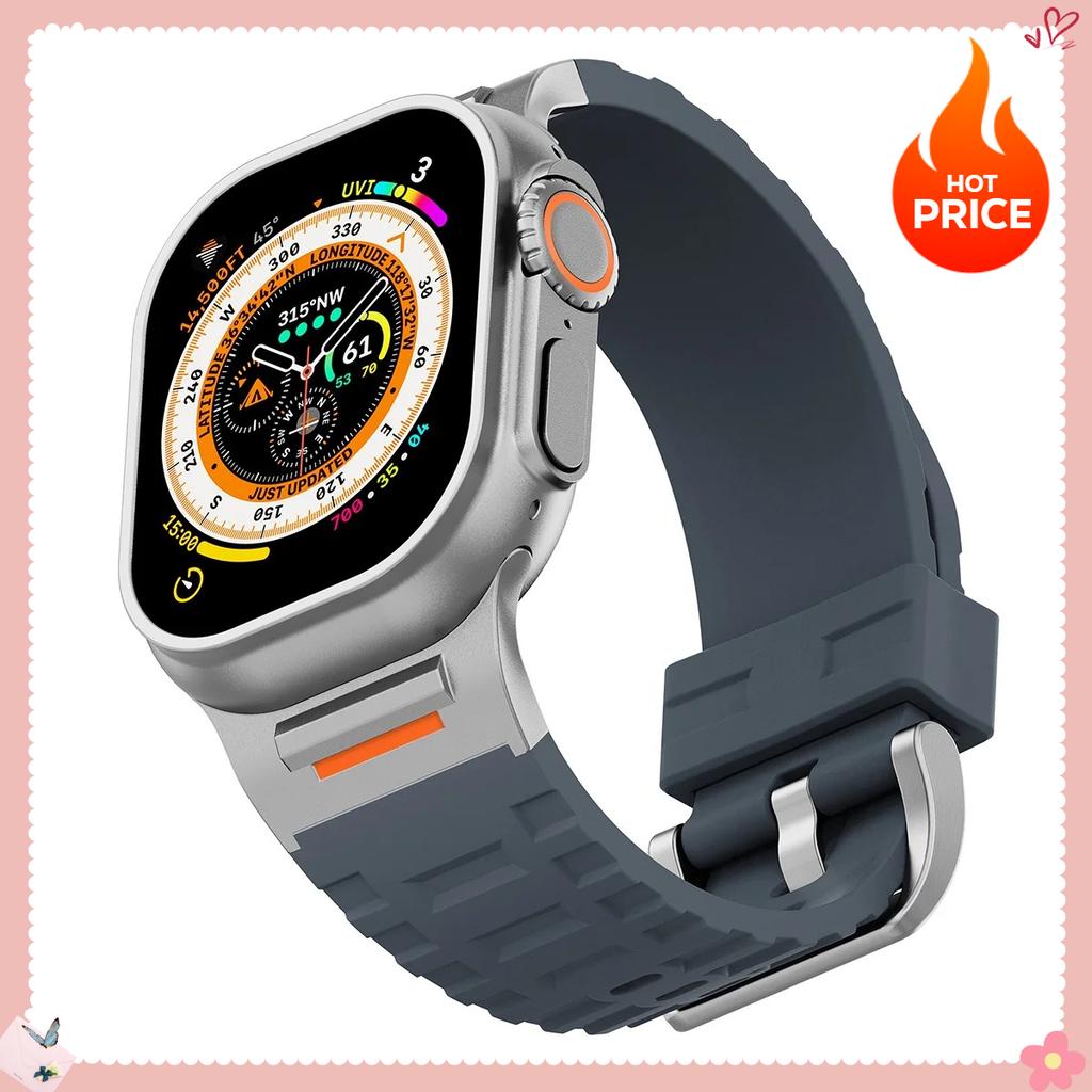 HOT Sport Band for Apple Watch Ultra 3/2 49mm S11 10 9 8 7 46mm 45mm Soft Silicone Bracelet for iWatch6 5 4 Se 44mm Correa Strap