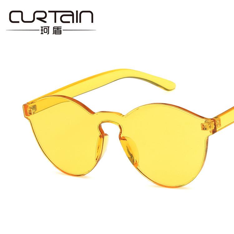 New candy color transparent frameless sunglasses European and American trend sunglasses women's fashion personalized sunglasses