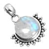 925 Sterling Silver Pendant Women Gemstone Handmade Jewelry Valentine's Day Gift Malachite Moonstone Rose Quartz Red Stone Smoky Topaz Tiger Eye