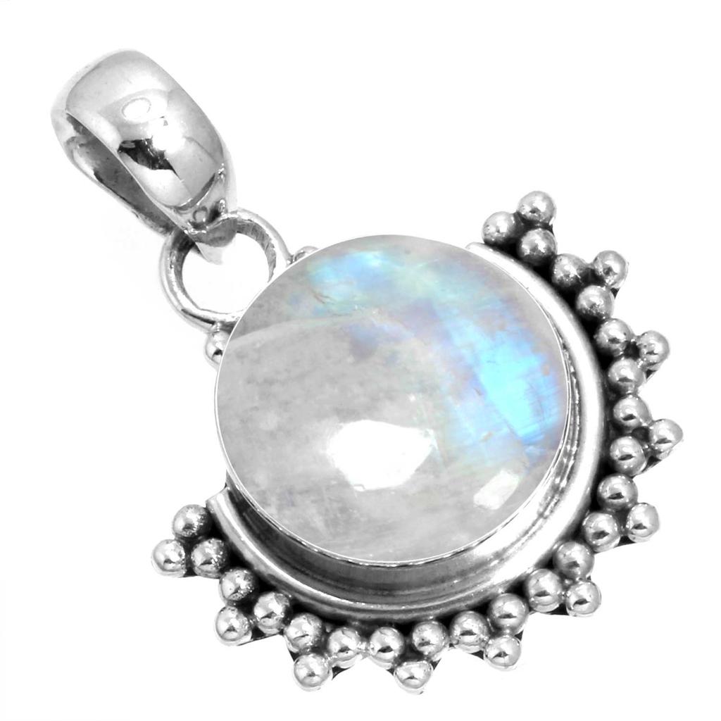 925 Sterling Silver Pendant Women Gemstone Handmade Jewelry Valentine's Day Gift Malachite Moonstone Rose Quartz Red Stone Smoky Topaz Tiger Eye