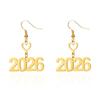 Gold Color 2026 Drop Earring Stainless Steel Ear Pendant  Spring Festival Party