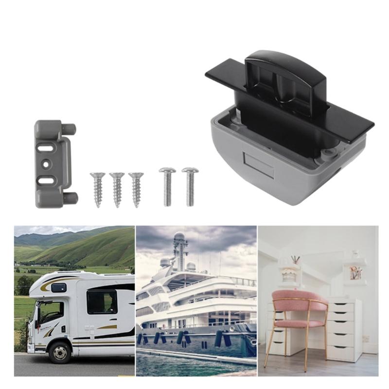 Fechaduras de armário de pressão para trailers sem chave, botão de pressão de metal, maçaneta de armário para campistas, travas de compartimento para trailers, travas para caravanas e iates