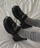Moodnple Bamboo Round Ribbon Sneakers Black 5Cm