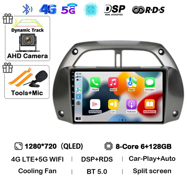 Android14 Carplay Car Radio For Toyota RAV4 Rav 4 2001 2002 2003 2004 2005 2006 Multimedia GPS Player Stereo 2din Head Unit DSP